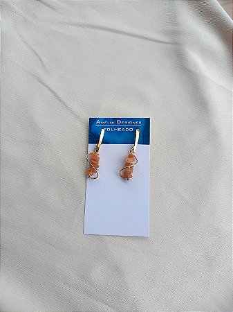 Brinco longo de calcita laranja