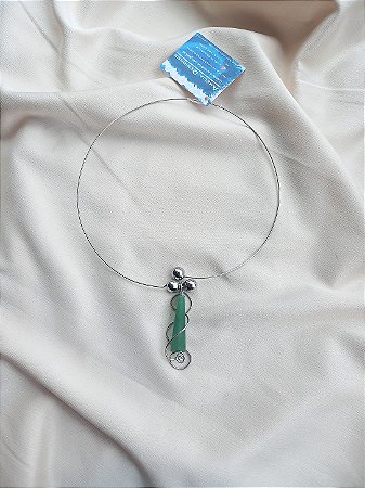 Colar choker de quartzo verde