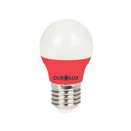 Lampada Superled Bulbo Colors Vermelha Bi-Volt S30 3W - Ourolux