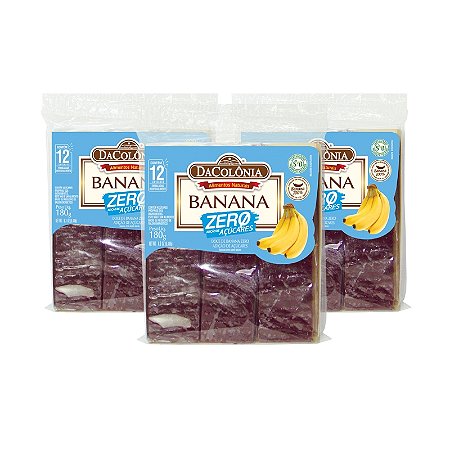 Kit 03 un Banana Zero Açúcar 180g