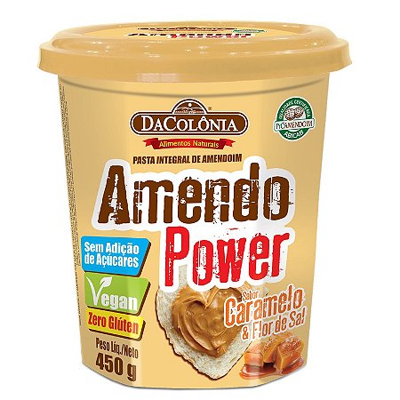 Pasta de Amendoim Amendo Power Caramelo e Flor de Sal 450g - Loja