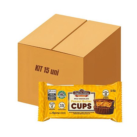 Cups Chocolate ao Leite Peanut Butter - Kit c/ 15 un de 46g