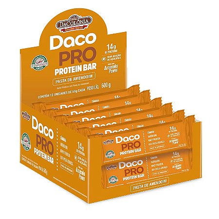 Barra DacoPro Protein Pasta de Amendoim 600g (Display 12 unid)