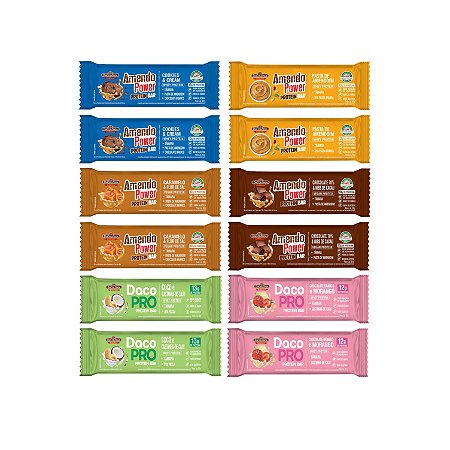 COMBO PROTEIN BAR - Display Misto 6 Sabores Barra Proteica (12 unid)