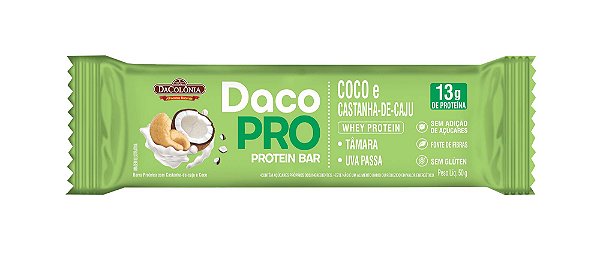 Barra DacoPro Protein Bar Coco & Castanha-de-Caju 50g