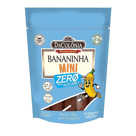 Bananinha Mini Zero Açúcares 100g DaColônia