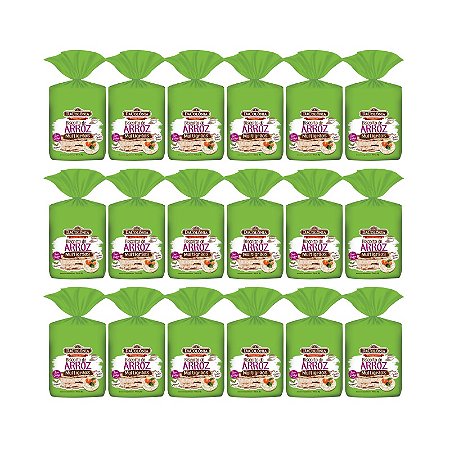Kit 18 unid Biscoito de Arroz Multigrãos 85g