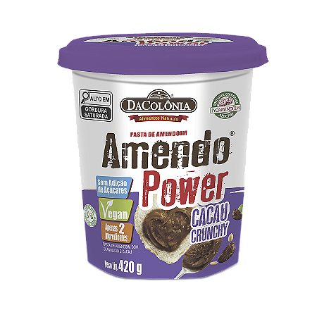 Amendo Power Pasta de Amendoim Crunchy com Cacau 420g