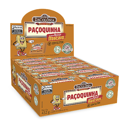 Paçoquinha Açúcar Mascavo Display 24 un 432g