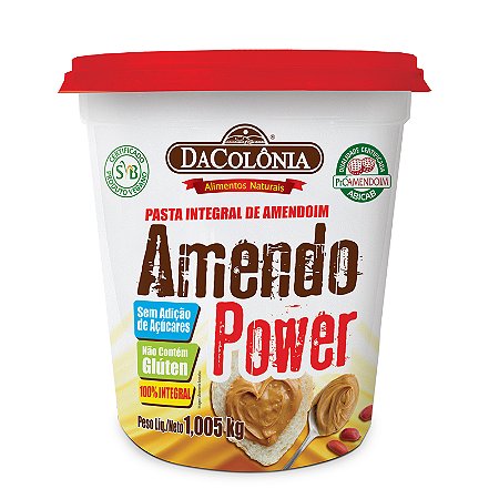 Amendo Power Pasta de Amendoim Integral Zero 1,005Kg