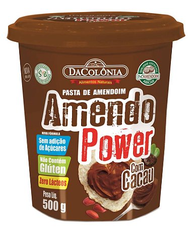 Pasta de Amendoim Amendo Power com Cacau - 500g