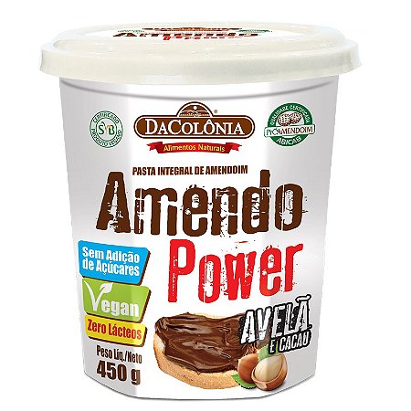 Pasta de Amendoim Amendo Power com Avelã e Cacau - 450g