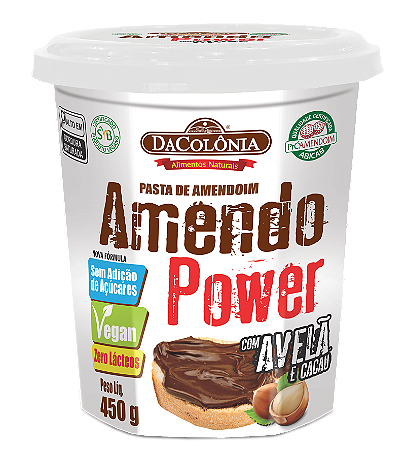 Pasta de Amendoim Amendo Power com Avelã e Cacau - 450g