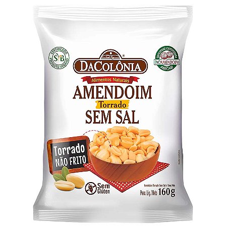 Amendoim Torrado sem Sal e sem Pele 160g