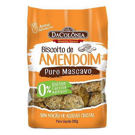 Biscoito de Amendoim Puro Mascavo - 200g