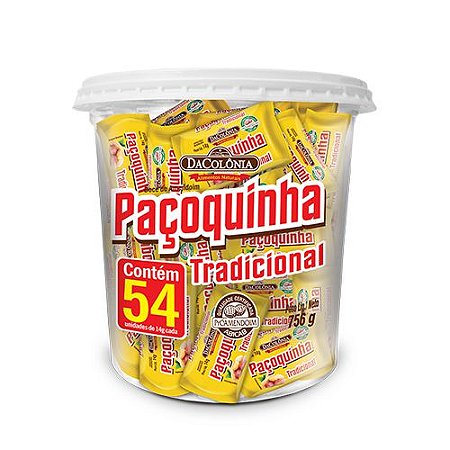 Paçoca Rolha Tradicional Pote com 54 un de 14g - 756g