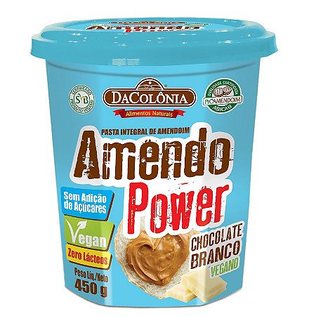 Pasta de Amendoim Amendo Power com Chocolate Branco 450g