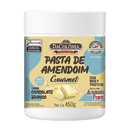 Pasta de Amendoim Gourmet sabor Chocolate Branco 450g