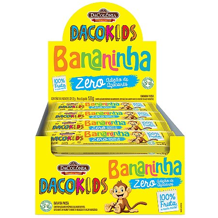 Bananinha Pura Fruta Zero Açúcar Display com 24un de 22g - 528g