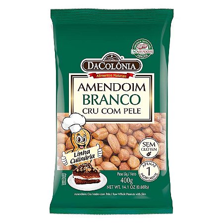 Amendoim Branco Cru com Pele 400g