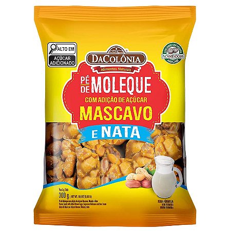 PÉ DE MOLEQUE COM AÇÚCAR MASCAVO E NATA 300g