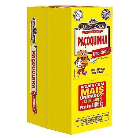 Paçoca Rolha Tradicional Caixa com 72un - 1,008Kg