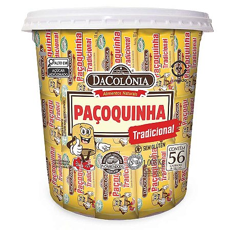 Paçoca Rolha Tradicional Pote com 56 un - 1,008Kg
