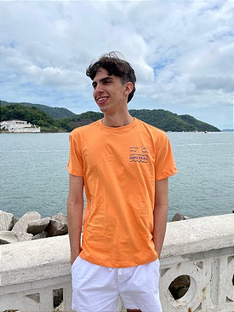 Camiseta algodão Jaws Laranja