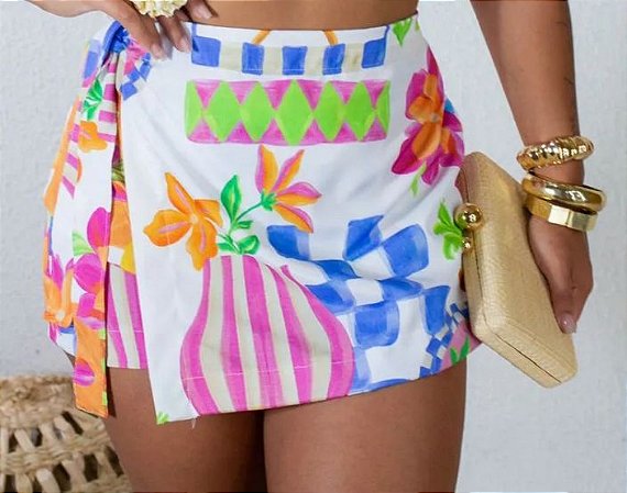 Short/saia verão - White