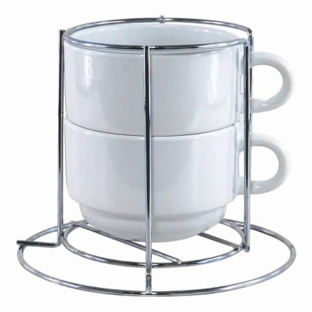 Kit Torre Com 2 Xícaras Live Sub 150ml Sublimação C/ Suporte