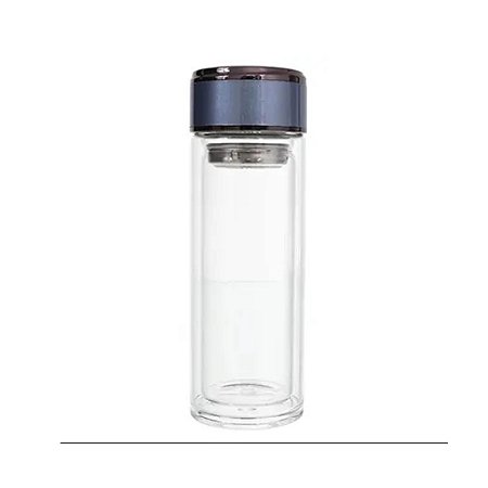 GARRAFA VIDRO COM INFUSOR E TAMPA PEROLIZADA - 300ML