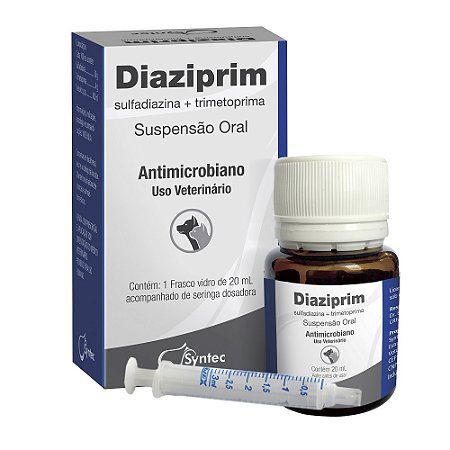 Antibiótico Diaziprim Oral para Cães e Gatos - 20 ml