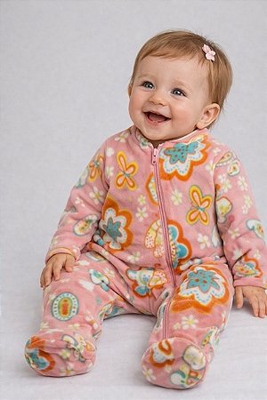 Macacão Bebê Soft Importado com Zíper - Jardim Mágico