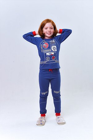 Pijama Infantil Menino Inverno : Robô Comandante