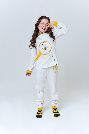 Pijama Inverno Infantil Menina Lupa Interativa: Mel, A Abelhinha Curiosa