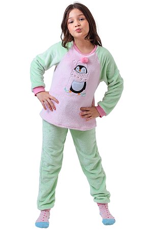 Pijama Inverno Soft Fleece - Pinguim Pompom