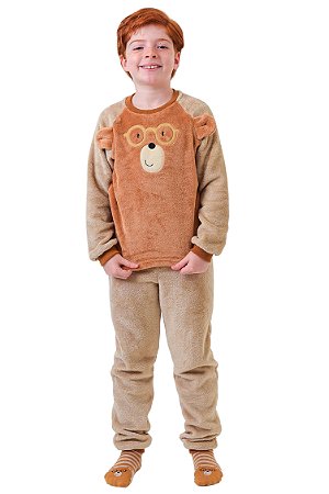 Pijama Inverno Soft Fleece Unissex - Ursinho Estudioso