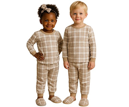 Pijama Unissex Inverno Soft Fleece - Xadrez