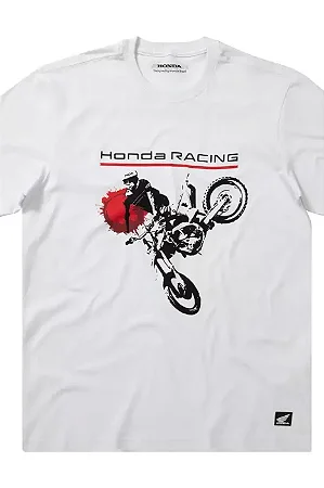 Camiseta Honda Racing Motocross Branca