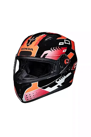 Capacete New HF2 2025 PRETO/ VERMELHO 60