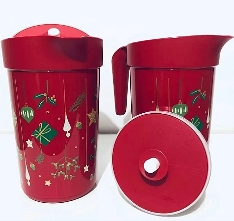 Tupperware A Jarra  2L Vermelha Encanto de Natal - com fechamento hermético - Qualidade, linda e durável