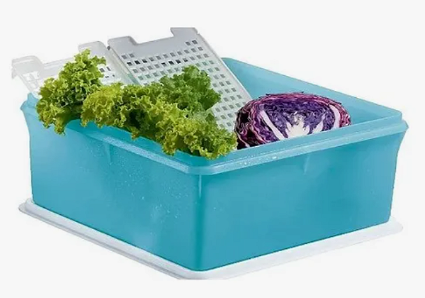 Super Caixa 10 litros Tupperware Verde com tampa branca translúcida