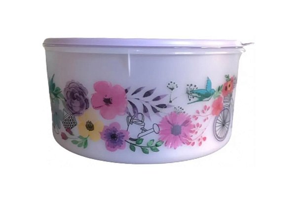 TUPPERWARE PORTA TUDO 10 LITROS FLORIDO BICICLETA