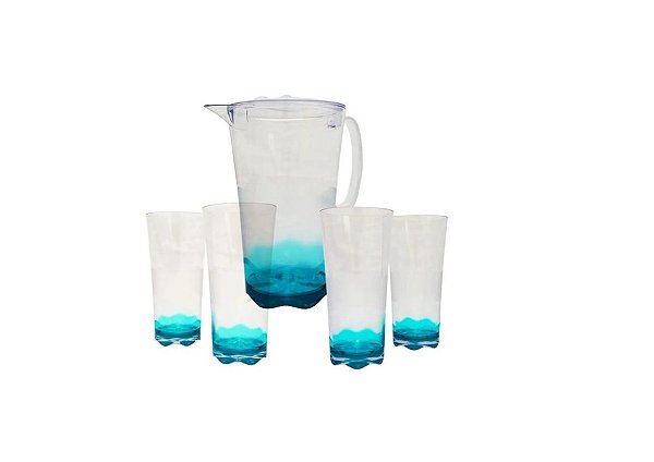 TUPPERWARE JARRA SUPER LUXO 2 LITROS COM 4 COPOS SUPER LUXO TURMALINA
