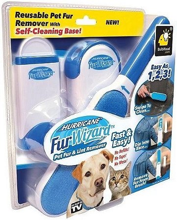 ESCOVA TIRA PELOS COM BASE AUTOLIMPANTE - FUR WIZARD - PET