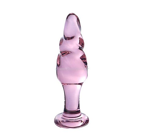 Plug Anal - Vidro Cristal Rosa - 12 cm