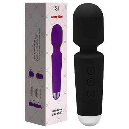 Mini Varinha Mágica - 20 modos de vibrações e recarregável