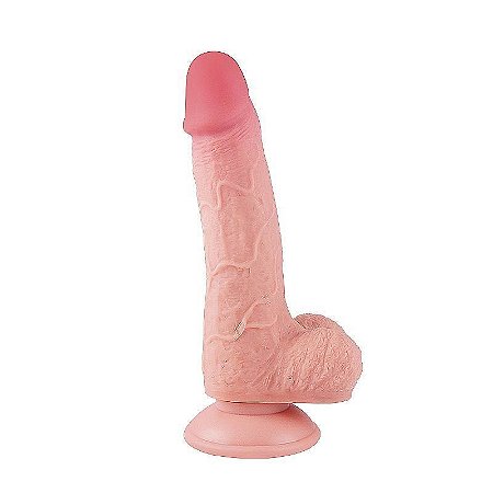 Dildo Super Realístico Dupla Camada com Ventosa Removível - 19,5x4cm