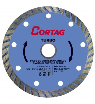 DISCO DIAMANTADO TURBO 230MM CORTAG