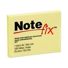 BLOCO ADESIVO NOTEFIX 76X102MM AMARELO 100FLS - 3M